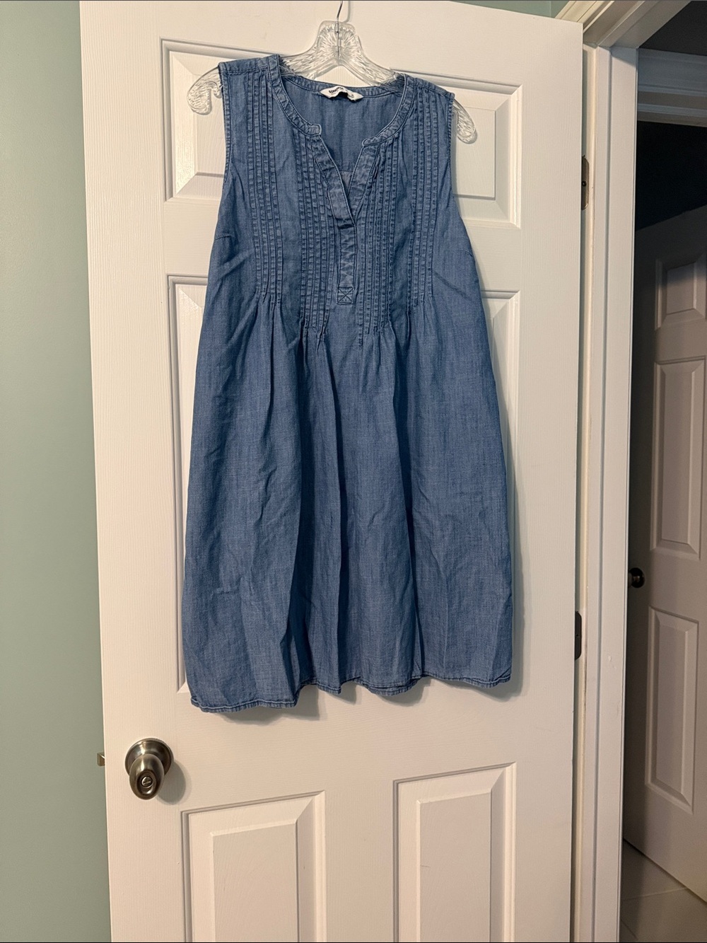 Sonoma Sleeveless Chambray Dress in Light Blue